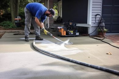 https://s.mj.run/37HU4yXSPJE man doing concrete leveling work in a residential driveway, realistic photograph Job ID: b89a74e0-810c-4d46-ac22-cb6f86960454